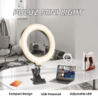 Anneau lumineux LED dimmable de 6 pouces (12 cm) alimenté par USB, mini lampe de beauté portable pour photographie/vidéo/selfie sur téléphone, directement de l'usine