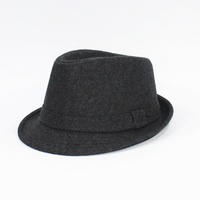 Chapeau Fedora en feutre de polyester à la mode avec chapeau Panama de style jazz noir à large bord pour tenue décontractée applicable pour le printemps automne hiver