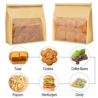 Sac à pain imprimé personnalisé 100% pochette en papier kraft à fond plat biodégradable avec fil
