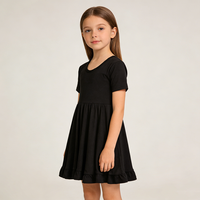 Robe décontractée mi-longue en bambou modal pour filles Baifei, certifiée OEKO-TEX, douce et écologique, avec imprimé personnalisé pour enfants