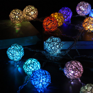 Guirlande lumineuse en rotin TSINYE, 1,5/3/5/6/10 m, alimentée par piles, blanc chaud, multicolore, décoration <span class=keywords><strong>de</strong></span> fête <span class=keywords><strong>de</strong></span> Noël - Product Image 6