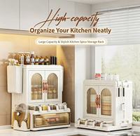 Choix Populaire : Armoire Murale de Rangement pour Épices avec Porte Transparente, Double Niveau, Conteneur à Assaisonnements pour l'Organisation de la Cuisine et du Garde-Manger
