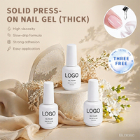 Colle à ongles solide épaisse non toxique sans HEMA, sans TPO, sans TMPTA, adhésif puissant pour ongles à presser, gel UV, gel souple