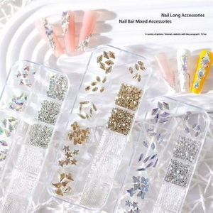 Venta al por mayor: Diamantes 3D brillantes para uñas con 12 rejillas, cristales AB de colores, pedrería para uñas, accesorios DIY para uñas, productos para uñas. - Product Image 2