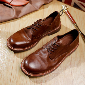 Zapatos Oxford de Negocios para Hombre, Formales de Lujo, de Cuero Genuino, con Cordones, Hechos a Mano, con Suela Gruesa, Impermeables y Transpirables - Product Image 1