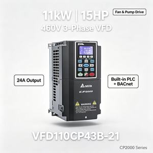Variador de Frecuencia Delta CP2000 VFD110CP43B-21 380-480V 3PH 11kW 15HP - Product Image 1