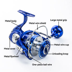 Moulinet de pêche spinning en nylon de bonne qualité, roue de pêche Silver Stream, 7+1 roulements à billes, rapport 5.5:1, pour la pêche en lac artificiel - Product Image 5