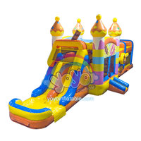 Bonbons humide sec rebond maison toboggan Combo arc-en-ciel bonbons imprime zone de saut toboggan non toxique PVC arrière-cour piscine fêtes