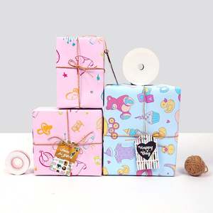 Wholesale 80g Disposable Coated <b>Paper</b> 43*300cm <b>Birthday</b> Valentine's Day Gift Luxury Custom Packaging <b>Wrapping</b> <b>Paper</b> <b>Roll</b> - Product Image 4