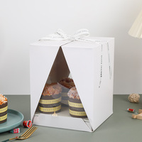 Design de mode Design créatif boîte-cadeau d'emballage de pâtisserie blanche boîte à gâteau transparente