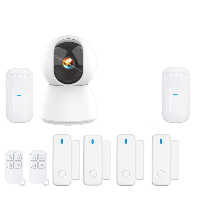 New Tuya Smart WiFi IOT Alarm System 4MP HD Two-way Audio IR Cut Camera for Home Security Alarm Kit