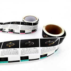 Autocollant de vin en vinyle de luxe personnalisé avec logo de marque imprimé, dorure UV et gaufrage, pour bouteilles de vin et artisanat de bougies - Product Image 1