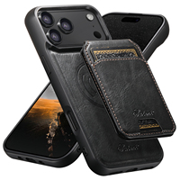 Coque de téléphone SUTENI pour iPhone 18 Pro Max avec chargement sans fil, support magnétique pour cartes, cadre photo, en similicuir, compatible 17 16Plus 15 14 13
