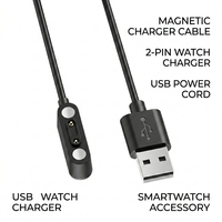 Cable de Carga Magnético Personalizado de Fábrica para Reloj Inteligente, 2 Pines, 4 Pines, USB 2.0, Cable Cargador con Conector Pogo Pin