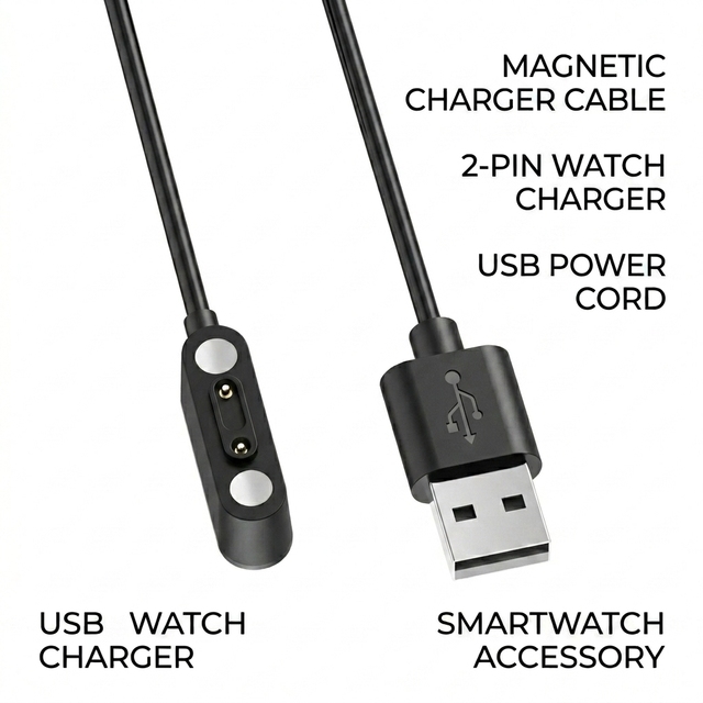 Factory Custom Magnetic Smart Watch Charging Cable 2Pin 4Pin USB 2.0 Pogo Pin Charger Cord