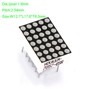 1.9Mm 5X7 Witte Led-Matrixmodule 2.54Mm Pitch Digitaal Posterdisplay Met Sdk-Ondersteuning Zwart/Grijs Gezicht - Product Image 1