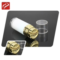 Bouteille de pompe sans air en plastique, avec Double pompe argentée ou or, blanc, vente en gros, ml