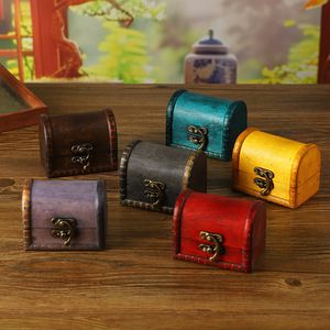 Boîte de rangement en bois rétro Mystic Arts, mini coffre multicolore pour bijoux, décoration intérieure, ornement de style chinois - Product Image 1