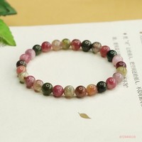 Bracelets en tourmaline naturelle en gros Aiyu, cristaux brésiliens colorés, pierres précieuses multicolores, usine de bijoux