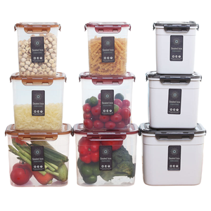 Juego de Recipientes Grandes y Transparentes para Cereales, Organizador de Cocina, Recipientes de Plástico para Almacenamiento de Alimentos, Lonchera - Product Image 1