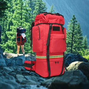 Sac à dos extra large de 65 L avec fermeture à glissière, sac de rangement de secours d'urgence doublé de polyester vide pour la randonnée en plein air - Product Image 1