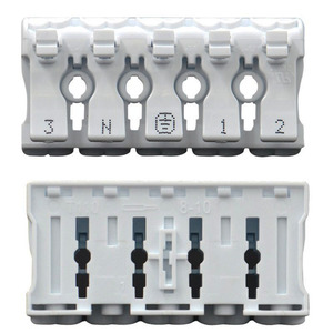 Connecteur en plastique à fil poussoir rapide blanc à 5 broches éclairage led extérieur <span class=keywords><strong>borne</strong></span> de connexion de câble autobloquante en nylon - Product Image 2
