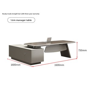 Combinación DE OFICINA DE LUJO ligero de escritorio ejecutivo moderno simple y silla para Boss/Manager/Supervisor Panel Estilo de madera - Product Image 6