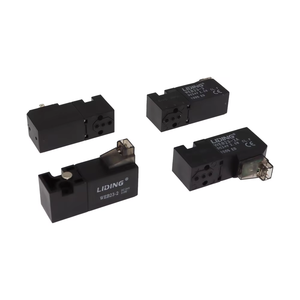 אינטרנט 15 מ "מ dc24v שחור פלסטיק 2.5w סליל מיני שסתומים בקרה 3/2 כיוון בקרת שסתום סולנואיד חשמלי לסריגה