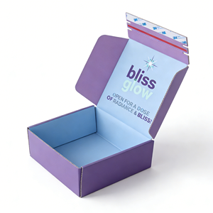 Boîtes d'emballage DTC pour masques de nuit et soins de la peau, boîtes d'expédition à bande déchirable, option E B Flute, logo personnalisé - Product Image 3