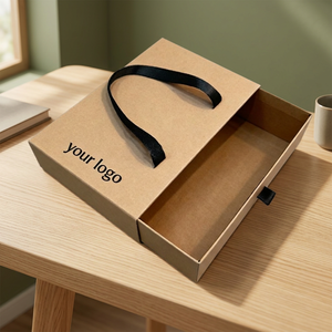Custom Kraft Paper Rigid <b>Box</b> With Handle Rectangle Gift Packaging Four Color Printing Logo Design Craft <b>Box</b> - Product Image 2