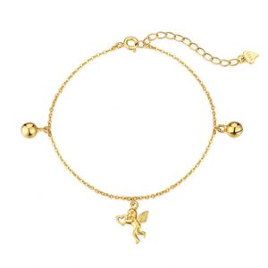 Dylam Personalized Dainty Design <b>Solid</b> Sterling <b>Silver</b> 18K Gold Plating Cupid Belly Pendant Link Chain <b>Necklace</b> for Women - Product Image 1