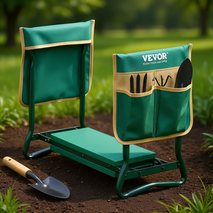 Tabouret de jardin pliable Vevor avec 6 coussinets en EVA, structure métallique, siège accoudoir et sacs à outils pour le jardinage en extérieur - Product Image 2