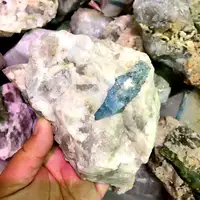 Aigue-marine naturelle brut avec pierre de quartz, vente en gros,