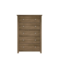 Commode haute rustique en bois à 5 tiroirs pour chambre à coucher commode de ferme 47 ''H X 31.1'' W X 16.8 ''D meubles de chambre à coucher