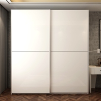 Armoire de luxe Balom Walking en verre blanc avec miroir coulissant pour dressing