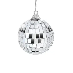 Товары для рождественской вечеринки, лазерный золотой, серебряный стеклянный шар 3 см-80 см, подвесное украшение для елки, рождественские зеркальные шары для дискотеки