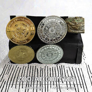 Juego de 12 Monedas de Constelaciones del Zodiaco - Monedas Coleccionables Bañadas en Oro, Arte Abstracto con Temática de <span class=keywords><strong>Amor</strong></span> <span class=keywords><strong>y</strong></span> Deportes, Regalo de Astrología para Hombres <span class=keywords><strong>y</strong></span> Mujeres - Product Image 2