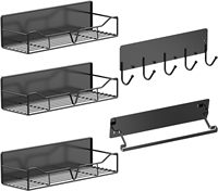 Étagère de rangement magnétique sans perçage pour linge, panier pliable en fil métallique, organisateur latéral pour réfrigérateur et machine à laver avec crochets