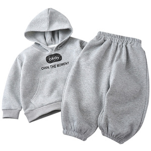 Conjunto <span class=keywords><strong>de</strong></span> Sudadera <span class=keywords><strong>de</strong></span> Forro Polar para Niños, Otoño Invierno 2025, Traje Deportivo para Niños, Pantalones Deportivos Gruesos con Capucha para Niñas - Product Image 1