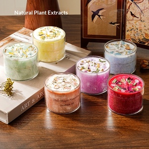 เทียนหอมอโรมาเธอราพีสีคริสตัล ประดับดอกไม้แห้งธรรมชาติ สมุนไพร กลิ่นหอมติดทนนาน ทำจากขี้ผึ้งถั่วเหลือง สำหรับใช้ในบ้าน - Product Image 2