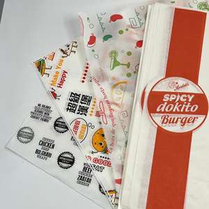 Feuilles imprimées anti-graisse épaissies en papier kraft brun pour paniers alimentaires, emballage de burgers, papier ciré pour emballage alimentaire - Product Image 6