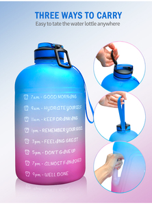 Nouveau design sans Bpa 3.78L marqueur de temps sport motivationnel bouteille d'eau en plastique Nuevo diseno de botella de agua de plastico - Product Image 5
