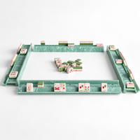Support de Mahjong en Marbre Luxe à Motifs Tourbillonnants avec Poussoir Magnétique, Support de Mahjong Personnalisé en Acrylique 19, 20, 21 Pouces – Ensemble de Mahjong Américain de Fabrication Industrielle