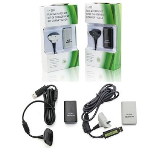 Honson 4800mAh có thể sạc lại pin, cho Xbox 360 mỏng điều khiển pin đen/trắng gói hộp HS-XM107B - Product Image 6