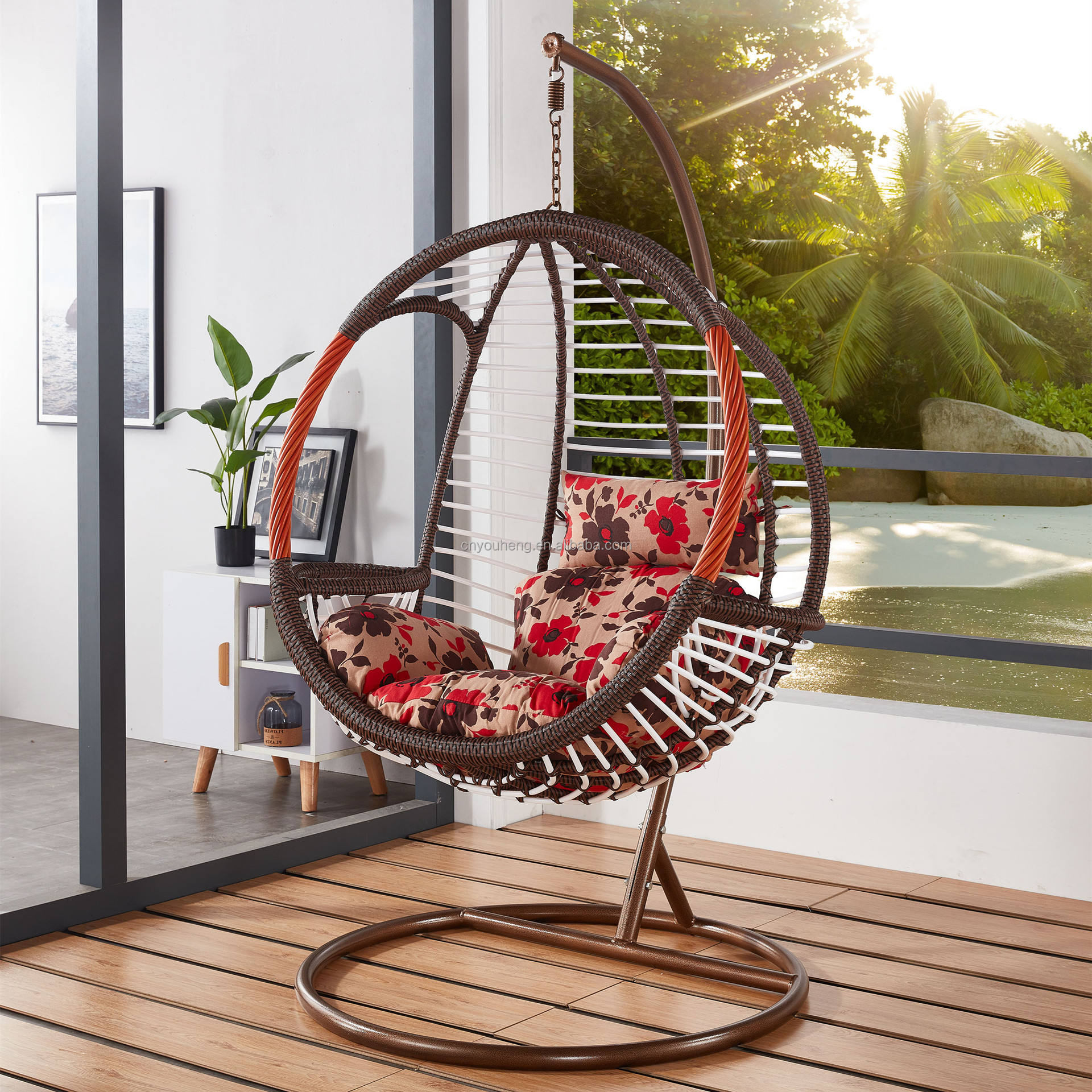 Outdoor Hanging Saucer Chair Hanging Swing Chair Moon Chair