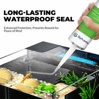 Scellant en silicone pour aquarium 300 ml, adhésif à forte adhérence pour aquariums, vitrines et puits de lumière
