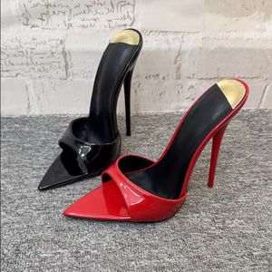 Sandales à talon pour femme, taille 33-46, couleur rouge, chaussures à bout ouvert, nouveau modèle - Product Image 2