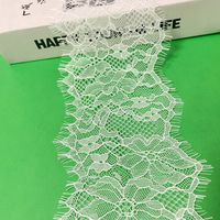 ERKOUMI Tissu en dentelle Chantilly française texturée lisse de 10 cm à motif floral coquillage pour tenue Sweet Lolita, fournitures de couture et de bricolage