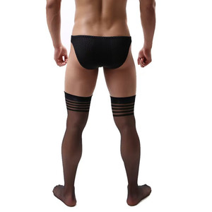 Isme Yi Zhi <span class=keywords><strong>Mi</strong></span> <span class=keywords><strong>Bas</strong></span> cuissardes noires en <span class=keywords><strong>nylon</strong></span> pour hommes, respirantes, style été - Product Image 4