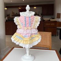 Robe de princesse Lolita rose faite à la main pour chien, combinaison chaude pour chat, vêtements fantaisie pour animaux de compagnie